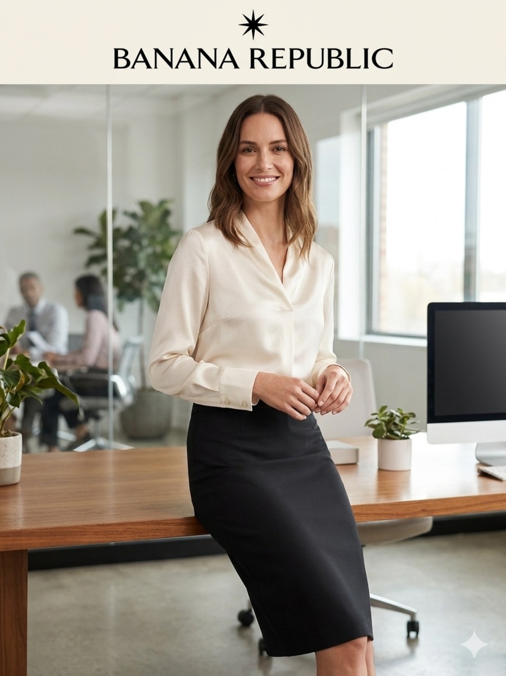 Banana Republic Black Pencil Skirt - Sleek Professional Style